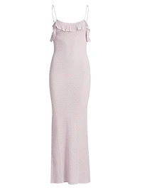 Alivia Ruffled Pointelle-knit Maxi Dress