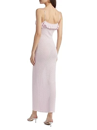 Alivia Ruffled Pointelle-knit Maxi Dress