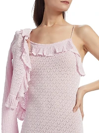 Alivia Ruffled Pointelle-knit Maxi Dress