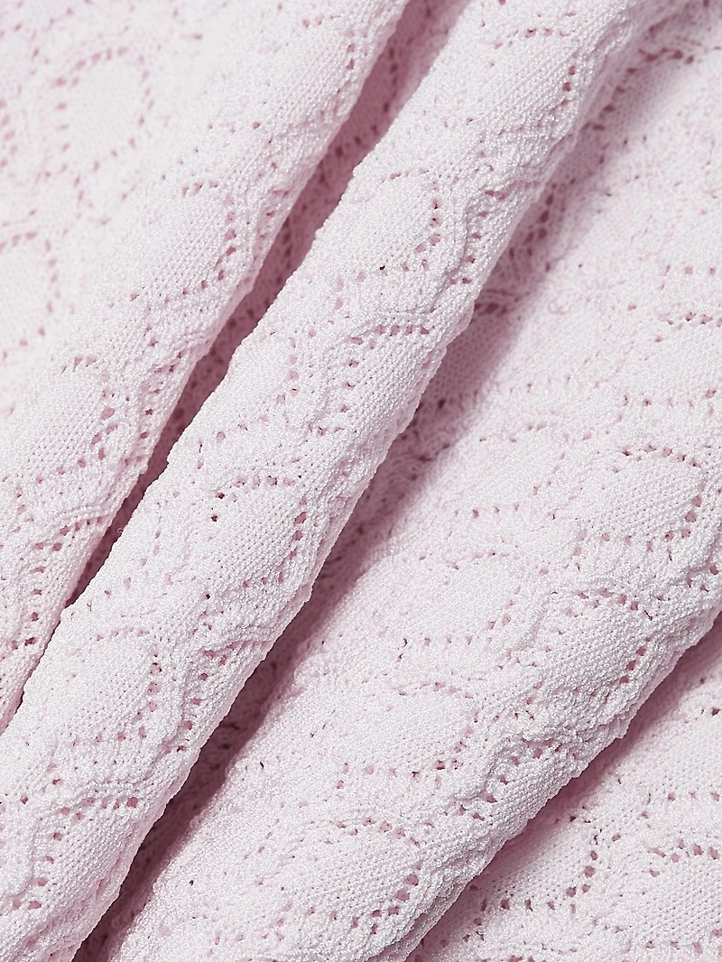 Alivia Ruffled Pointelle-knit Maxi Dress