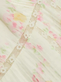 Docila Floral Cotton Lace-Trim Minidress