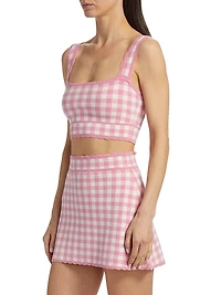 Jessyn Gingham Knit Crop Tank