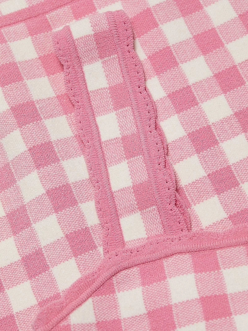 Jessyn Gingham Knit Crop Tank