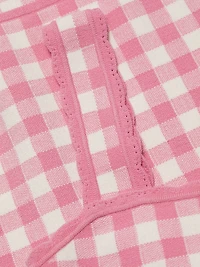 Jessyn Gingham Knit Crop Tank