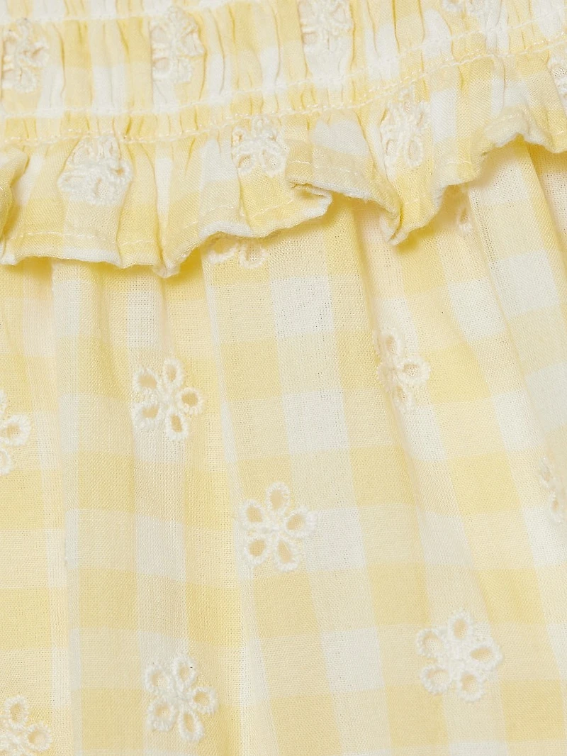 Aline Gingham Cotton Ruffle Minidress