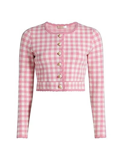 Bridgette Gingham Crop Cardigan