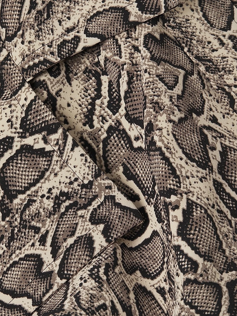 Aria Python-Print Double-Breasted Trench Coat