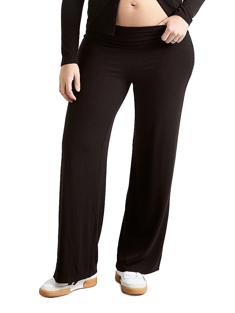 The Softest Rib Over Under Bump Relaxed Pants