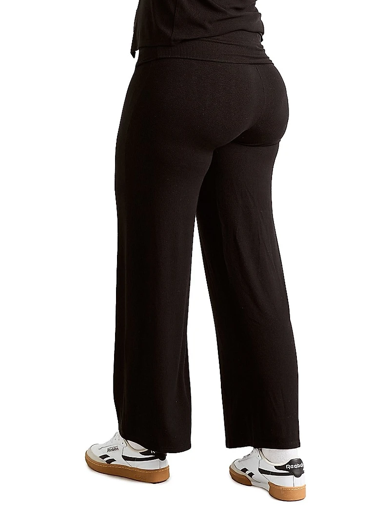 The Softest Rib Over Under Bump Relaxed Pants