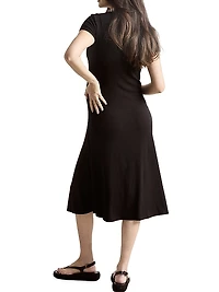 The Softest Rib Maternity Nursing Midi Dress