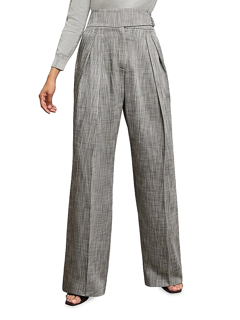 Bronny Cummerbund Porto Weave Trousers