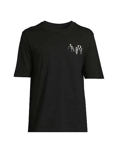 Staggered Logo Cotton T-Shirt