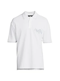 Staggered Logo Cotton Polo Shirt