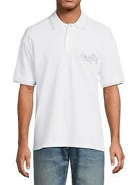 Staggered Logo Cotton Polo Shirt