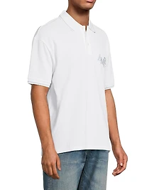Staggered Logo Cotton Polo Shirt