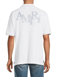 Staggered Logo Cotton Polo Shirt