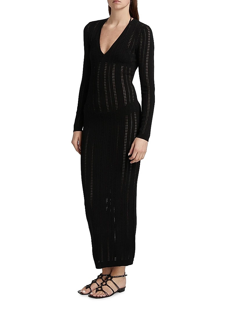 Sai V-Neck Knit Maxi Dress