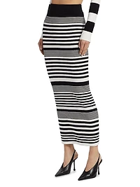 Tamika Striped Knit Column Maxi Skirt