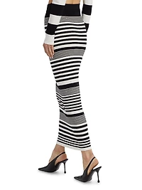 Tamika Striped Knit Column Maxi Skirt