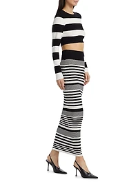 Tamika Striped Knit Column Maxi Skirt