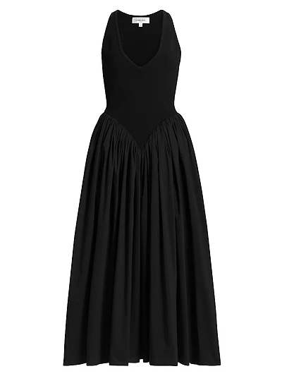 Sirinda V-Neck Pleated Dress