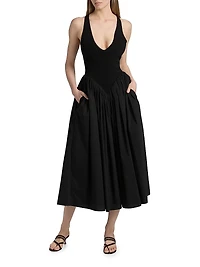 Sirinda V-Neck Pleated Dress