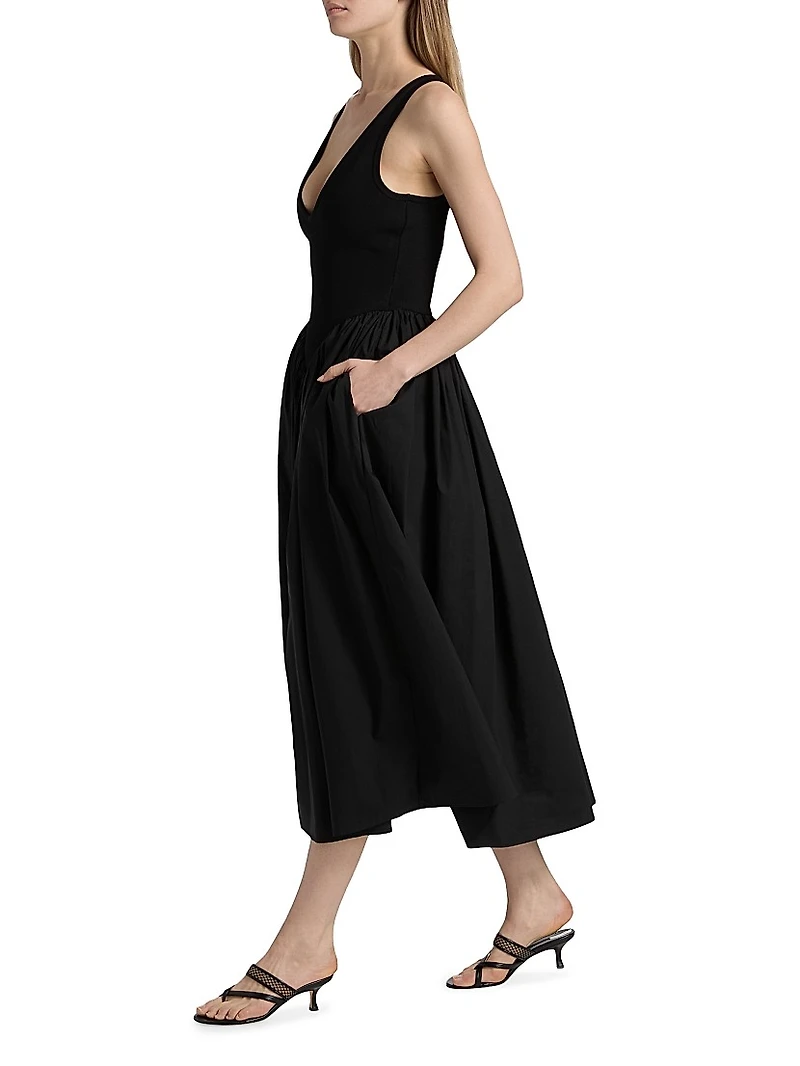 Sirinda V-Neck Pleated Dress