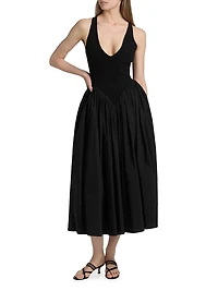 Sirinda V-Neck Pleated Dress