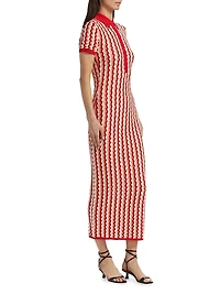 Quinlan Striped Pointelle-Knit Maxi Dress