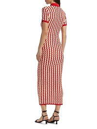 Quinlan Striped Pointelle-Knit Maxi Dress