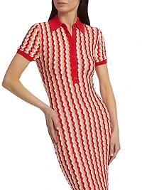 Quinlan Striped Pointelle-Knit Maxi Dress