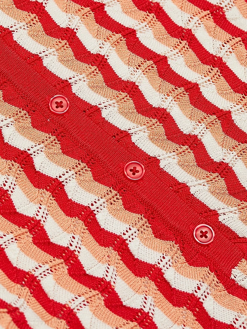 Quinlan Striped Pointelle-Knit Maxi Dress