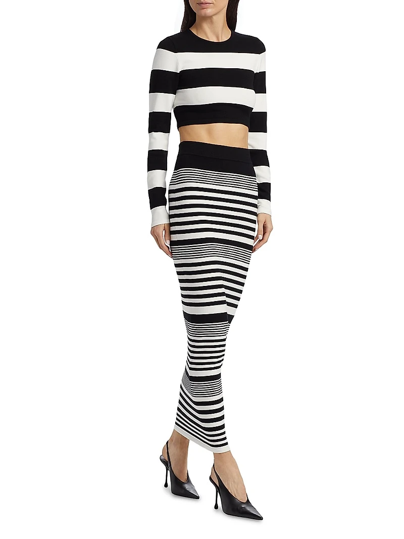 Kelani Striped Knit Crop Top