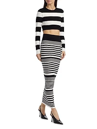 Kelani Striped Knit Crop Top