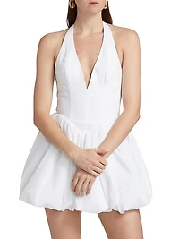 Tuberose Cotton-Blend Halterneck Minidress