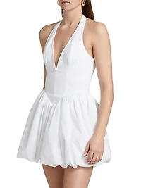 Tuberose Cotton-Blend Halterneck Minidress