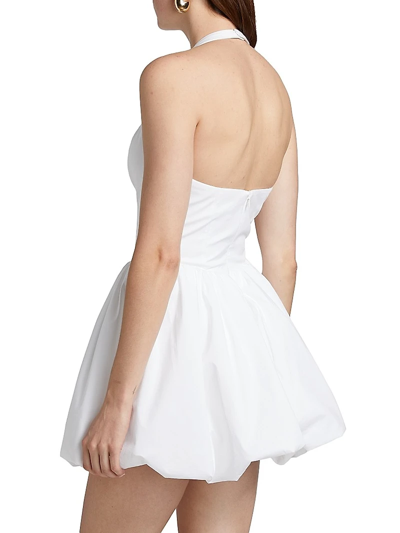 Tuberose Cotton-Blend Halterneck Minidress
