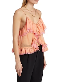 Ciara Ruffled Semi-Sheer Top