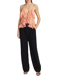 Ciara Ruffled Semi-Sheer Top