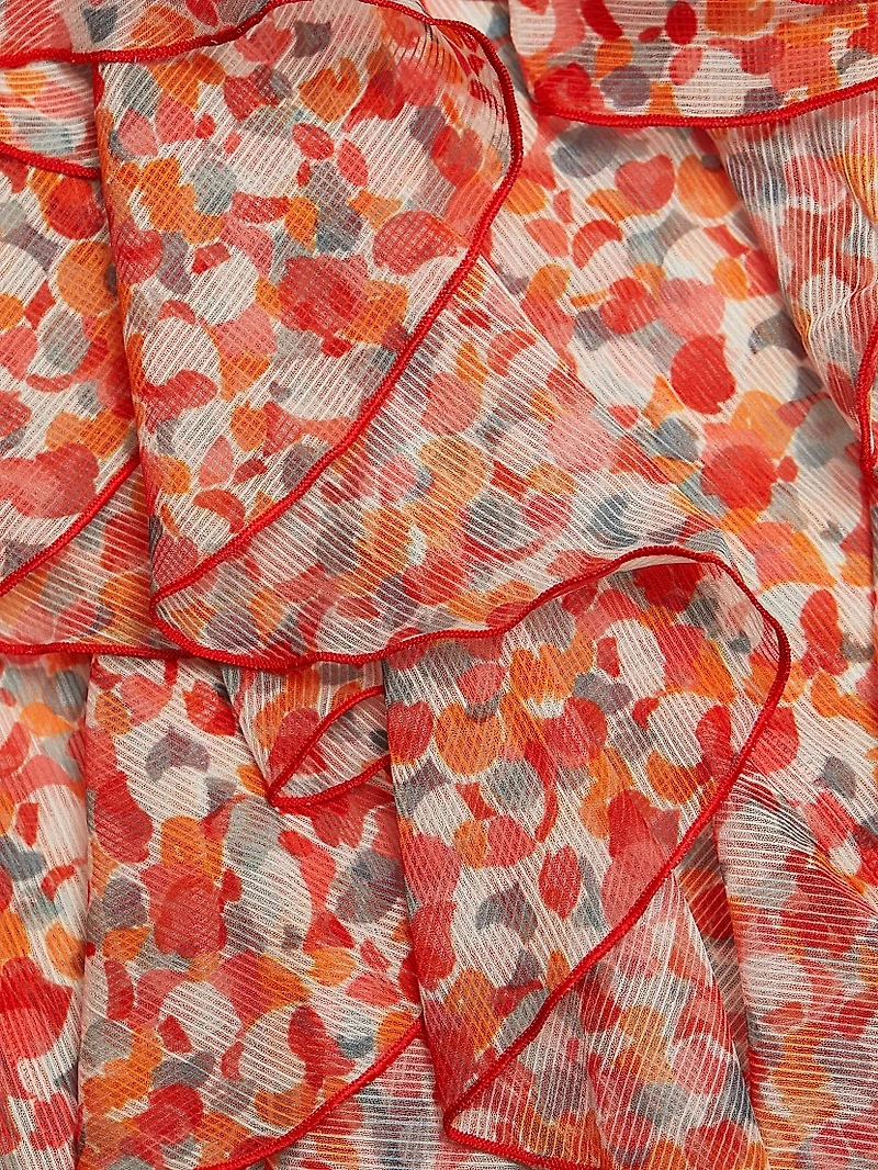 Gabriella Printed Ruffled Halterneck Minidress