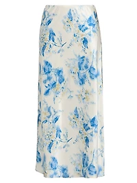 Layla Floral Silk Midi-skirt
