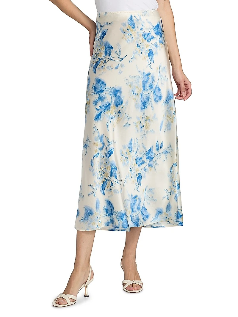 Layla Floral Silk Midi-skirt