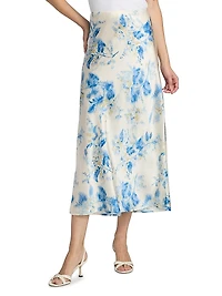 Layla Floral Silk Midi-skirt