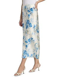 Layla Floral Silk Midi-skirt