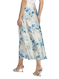 Layla Floral Silk Midi-skirt