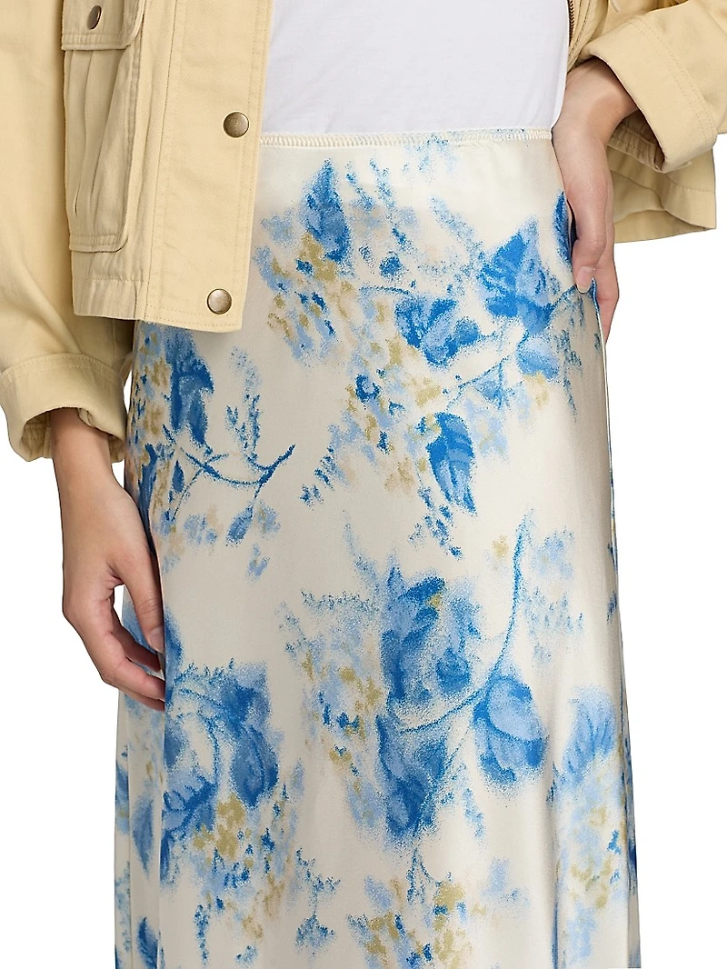 Layla Floral Silk Midi-skirt