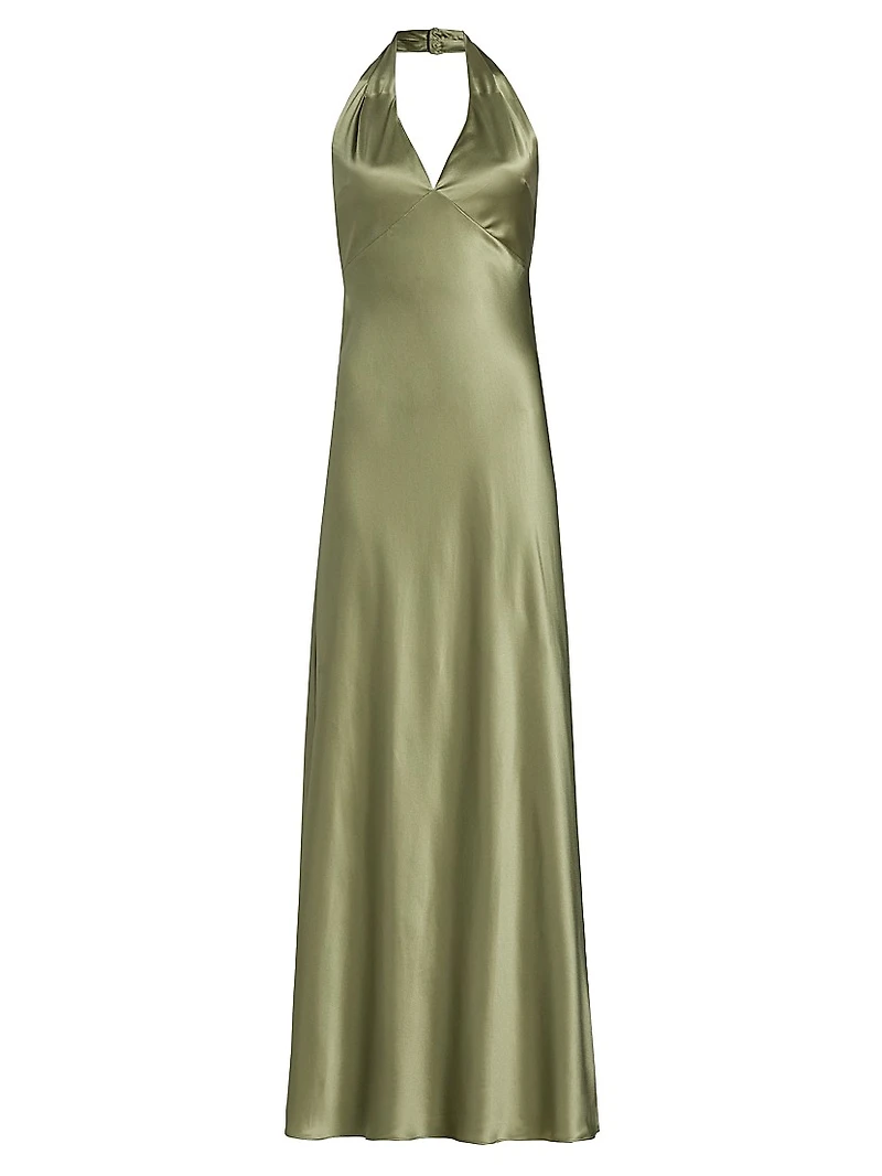 Daniela Silk Halter Maxi Dress