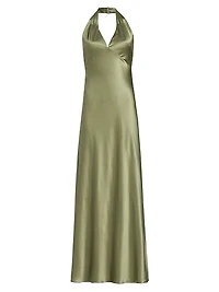 Daniela Silk Halter Maxi Dress
