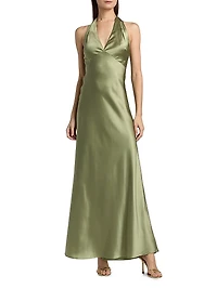 Daniela Silk Halter Maxi Dress