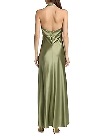 Daniela Silk Halter Maxi Dress